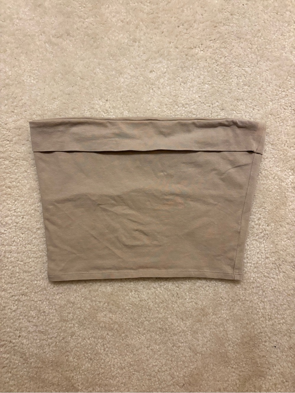 PacSun Beige Fold-Over Crop Tube Top - Women